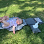 Baby Go Bag — Portable Nappy Bag with Fold-Out Change Mat (Grey)