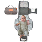 Baby Go Bag — Portable Nappy Bag with Fold-Out Change Mat (Grey)